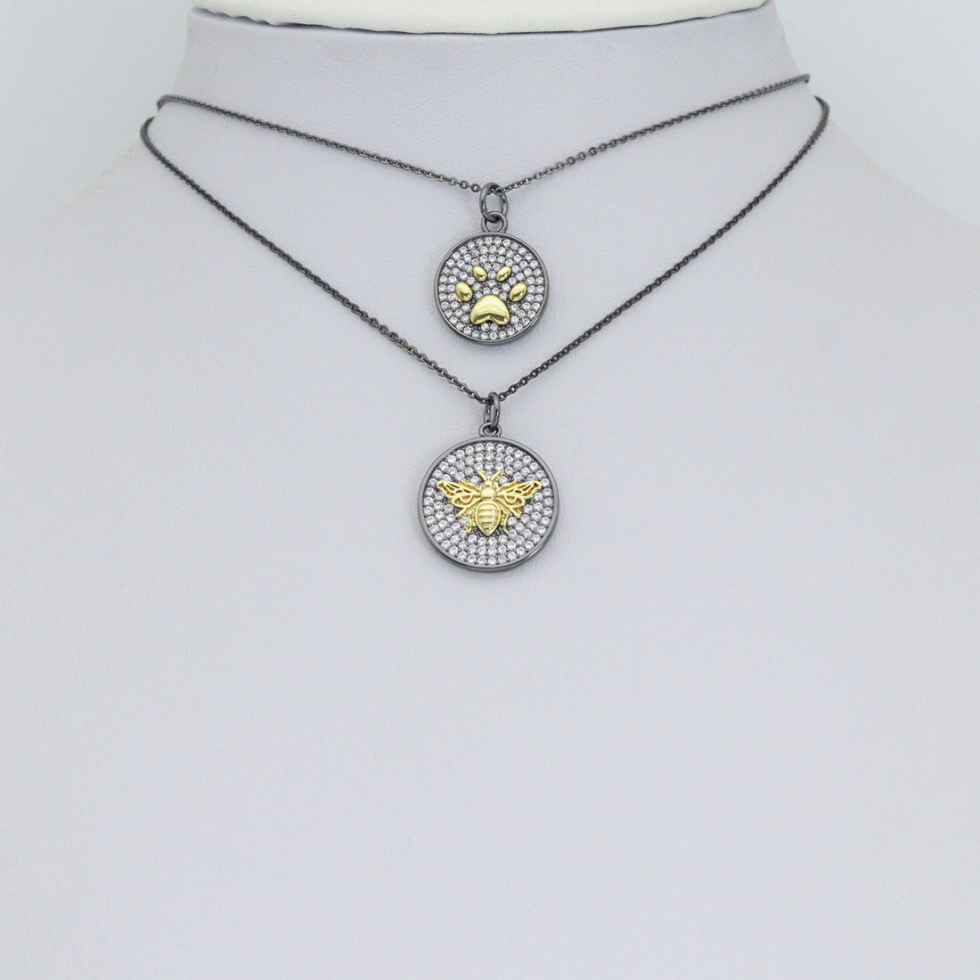 Dual Color Paw Insect bee Coin Charm Pendant, Sku#LX956