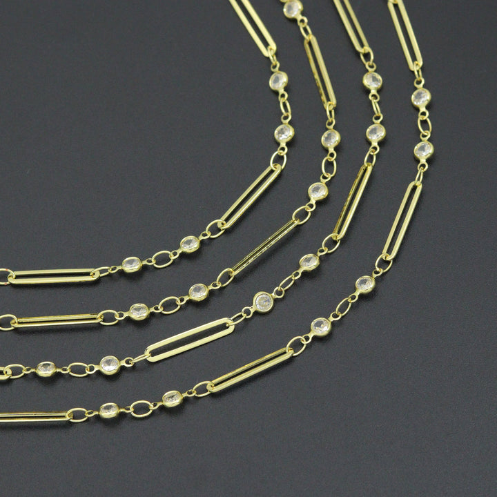 Wholesale paperclip link CZ chain by Yard, sku#LX959