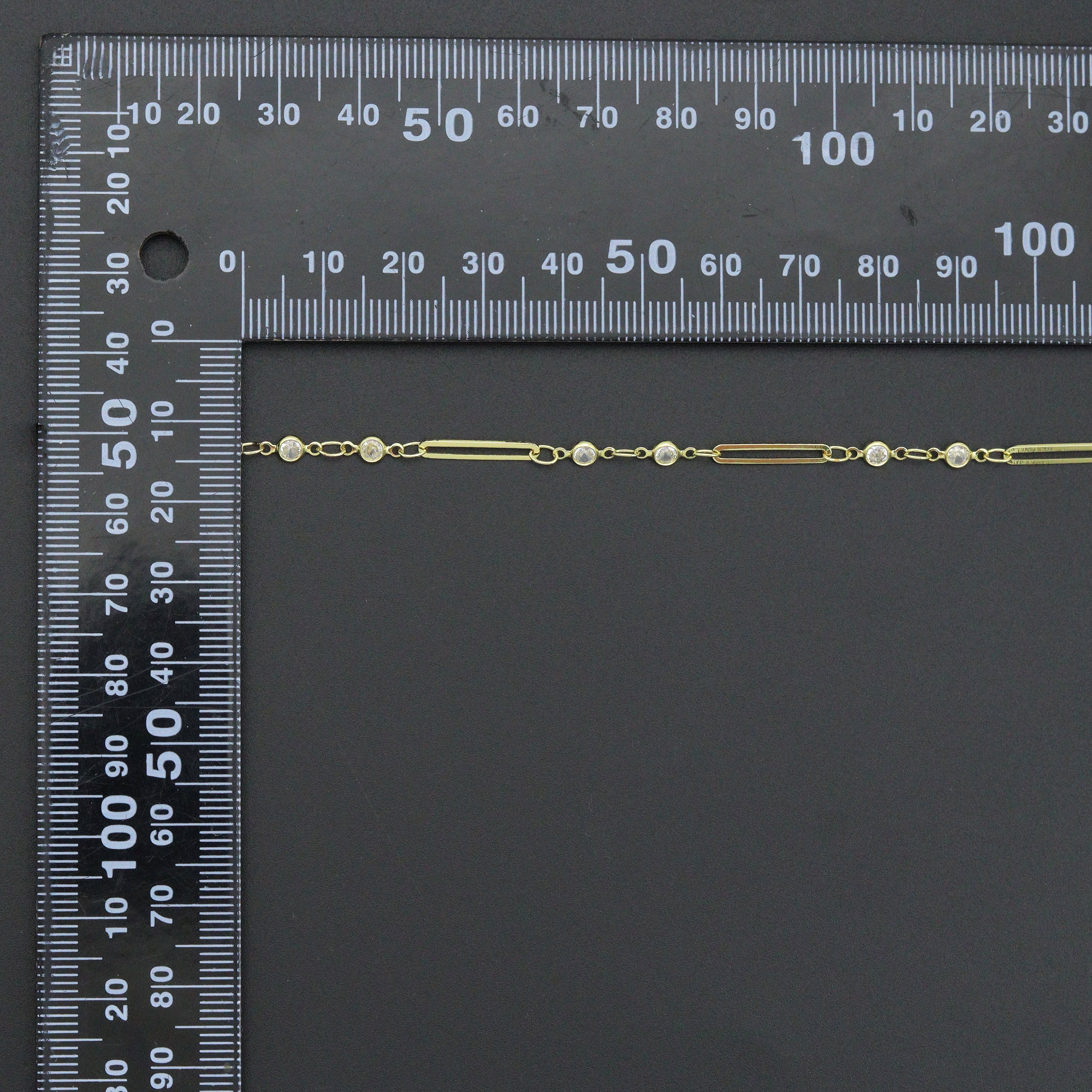 Wholesale paperclip link CZ chain by Yard, sku#LX959