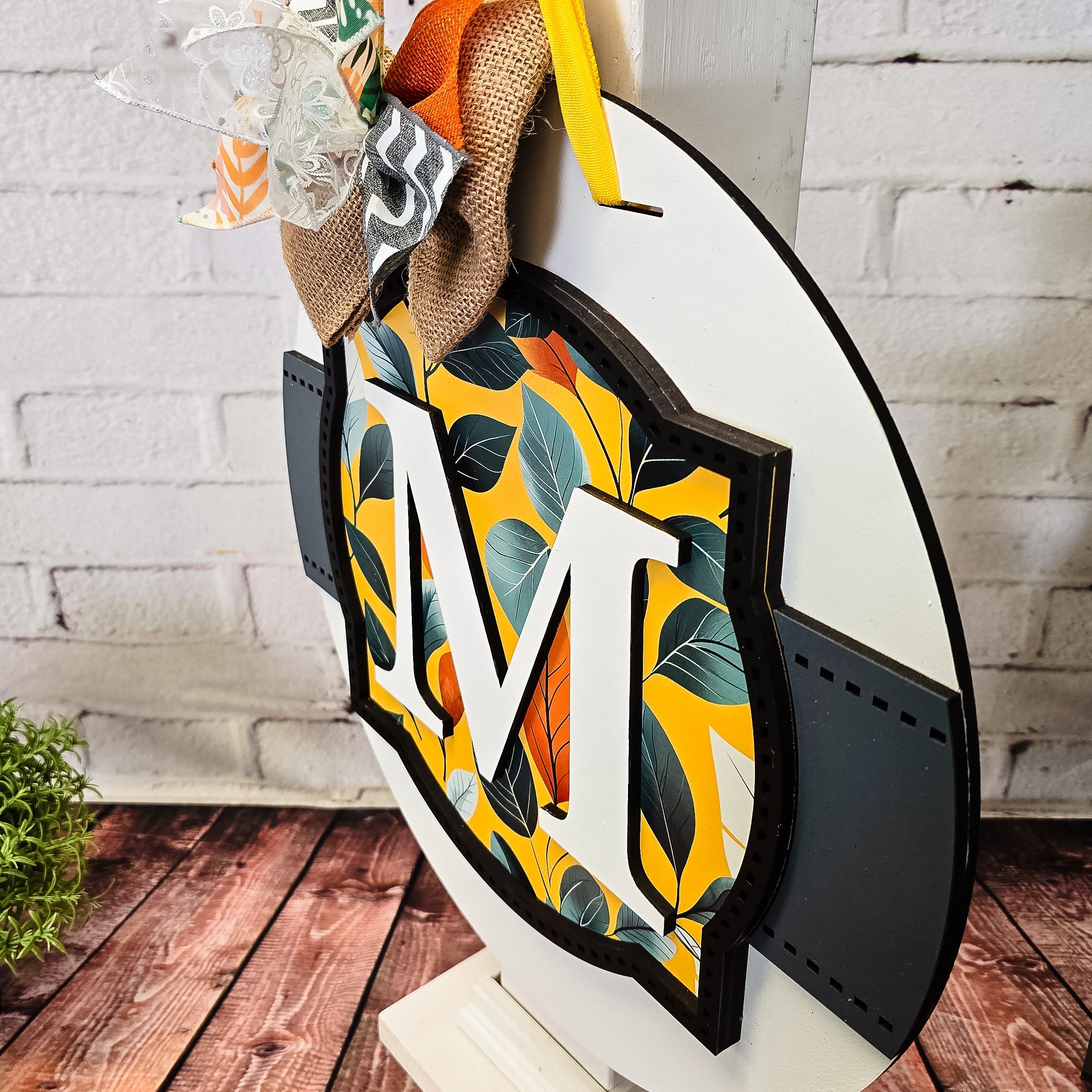 Monogram Frame and Banner Door Hanger - DIY Unfinished Kit - Lvl 2