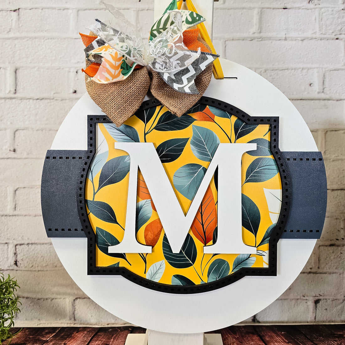 Monogram Frame and Banner Door Hanger - DIY Unfinished Kit - Lvl 2