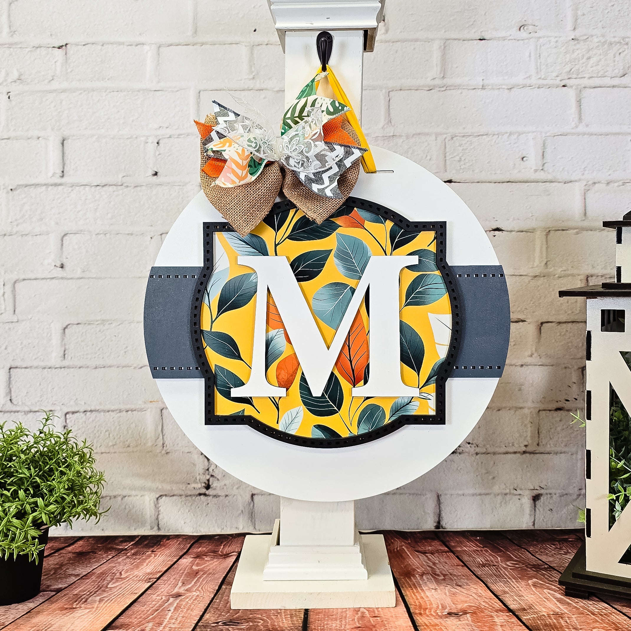 Monogram Frame and Banner Door Hanger - DIY Unfinished Kit - Lvl 2