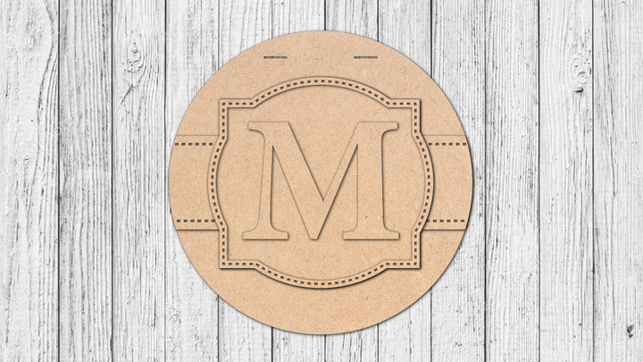 Monogram Frame and Banner Door Hanger - DIY Unfinished Kit - Lvl 2