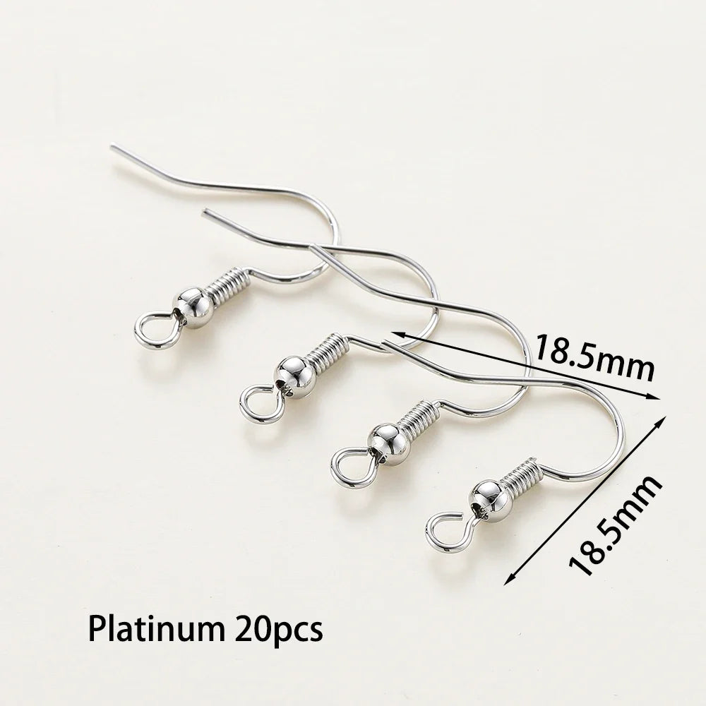 20pcs/lot 6 Styles 14K 18K Gold Plated Earring Wires With Ear Hook Earrings Clasp Findings Supplies For  DIY Jewelry Making