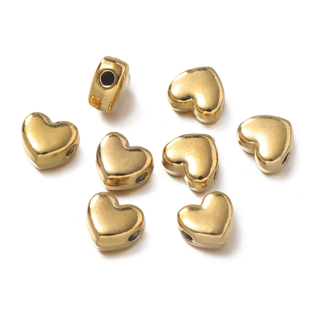 10 Piece Gold Stainless Steel Spacer Beads