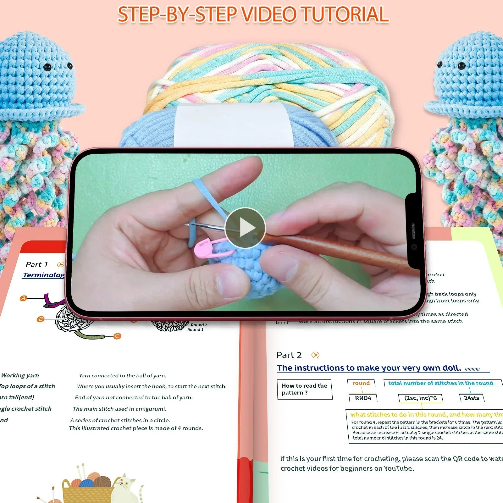Jellyfish Kawaii Crochet Kit for Beginners DIY