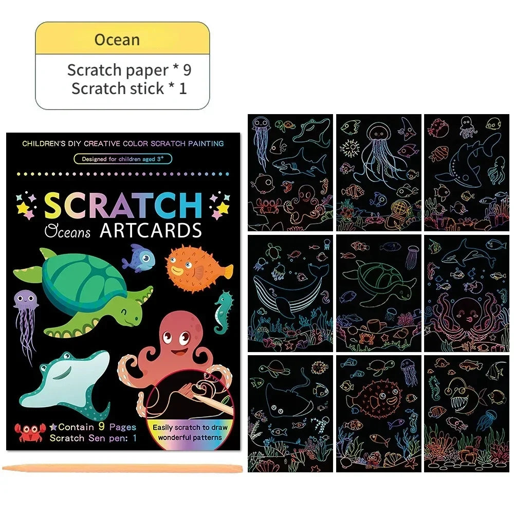 Magic Rainbow Scratch Art DIY Educational Paper Kit