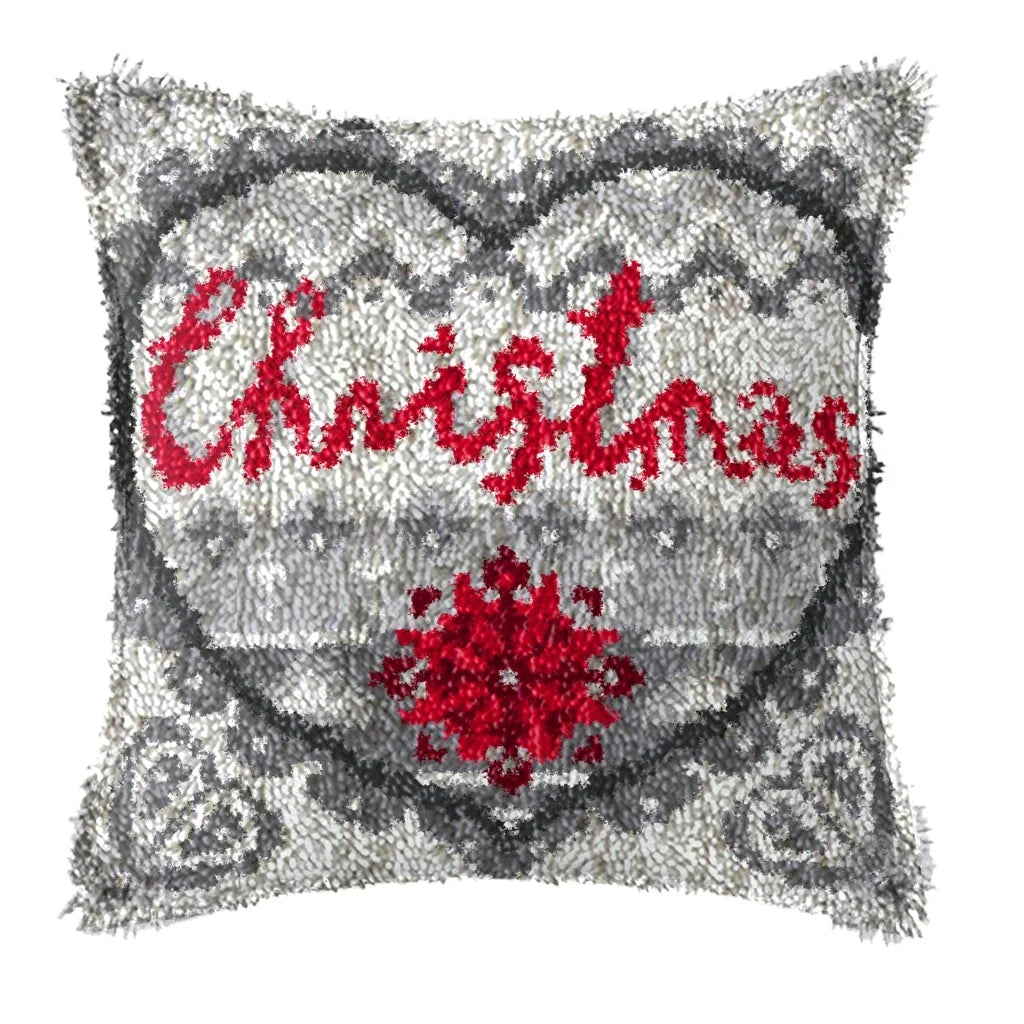 DIY Latch Hook Rug Kits Snowman Santa Claus Hat Embroidery Cushion Pillow Cover