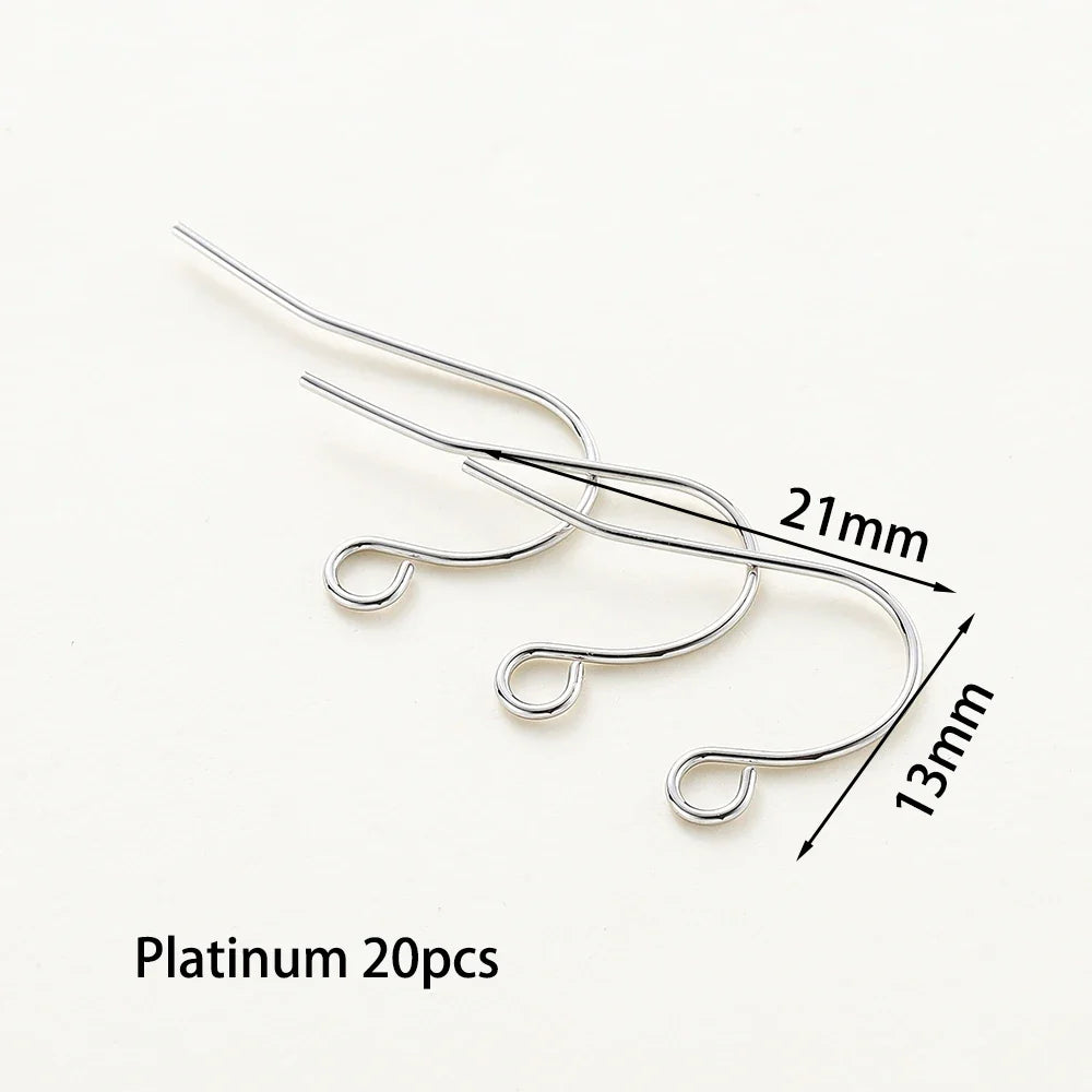 20pcs/lot 6 Styles 14K 18K Gold Plated Earring Wires With Ear Hook Earrings Clasp Findings Supplies For  DIY Jewelry Making