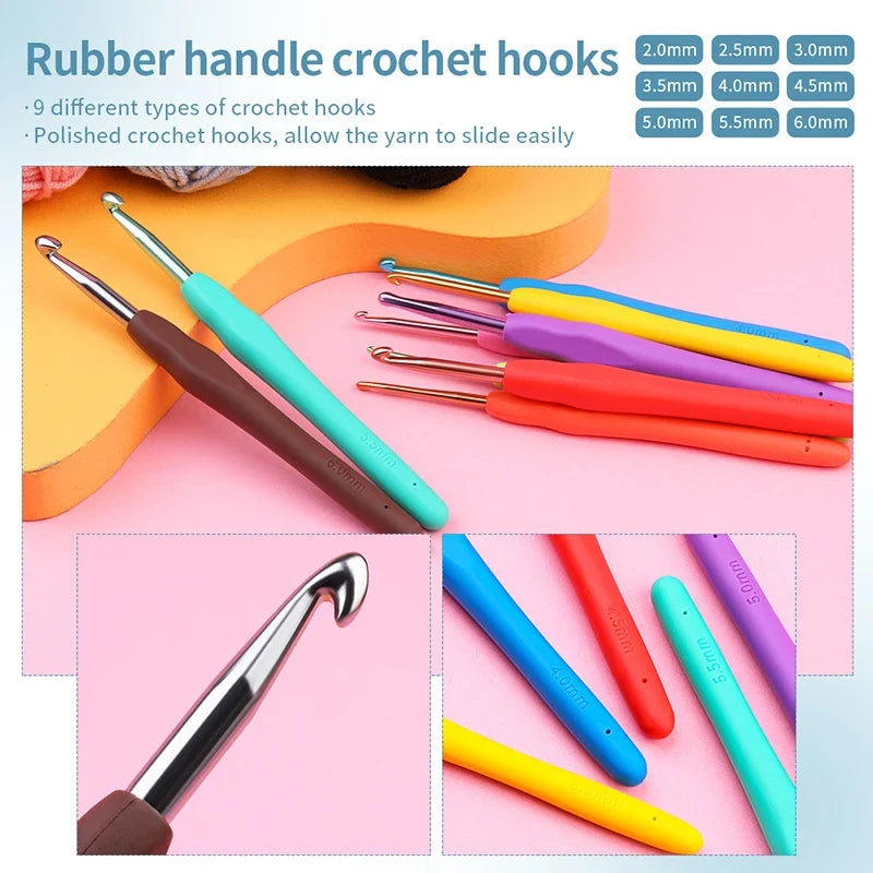 Crochet Hook Set with Needles Markers Bag
