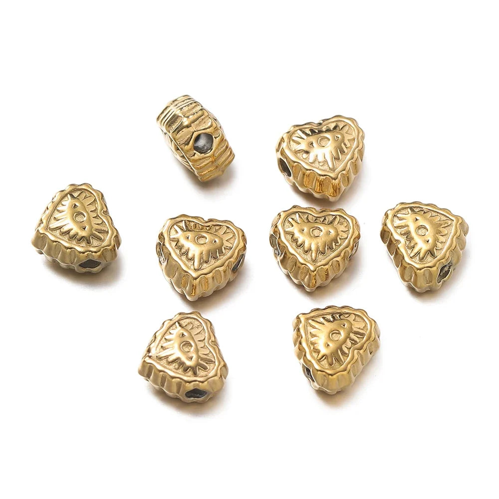 10 Piece Gold Stainless Steel Spacer Beads