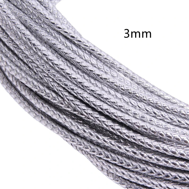 5m 3/4/6mm Braided Leather Cord Rope Strip Thread for DIY Pendant Neck Weaving Bracelet Jewelry Making Supplies Crafts Accessory