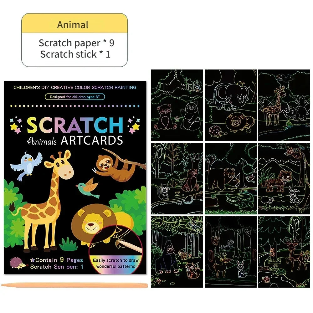 Magic Rainbow Scratch Art DIY Educational Paper Kit