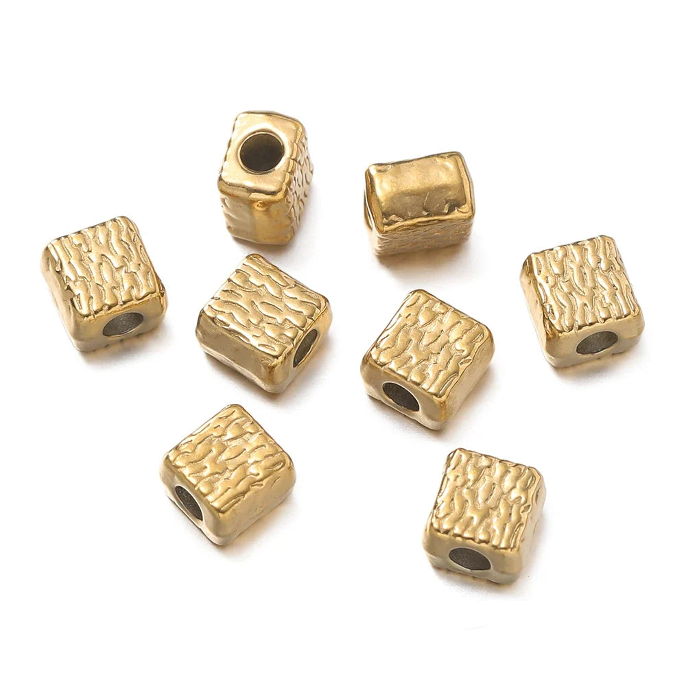 10 Piece Gold Stainless Steel Spacer Beads