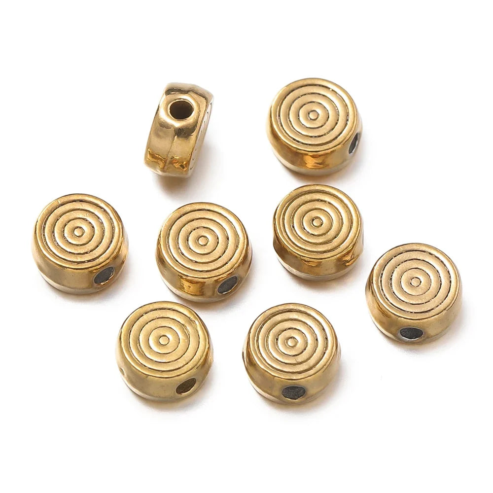 10 Piece Gold Stainless Steel Spacer Beads