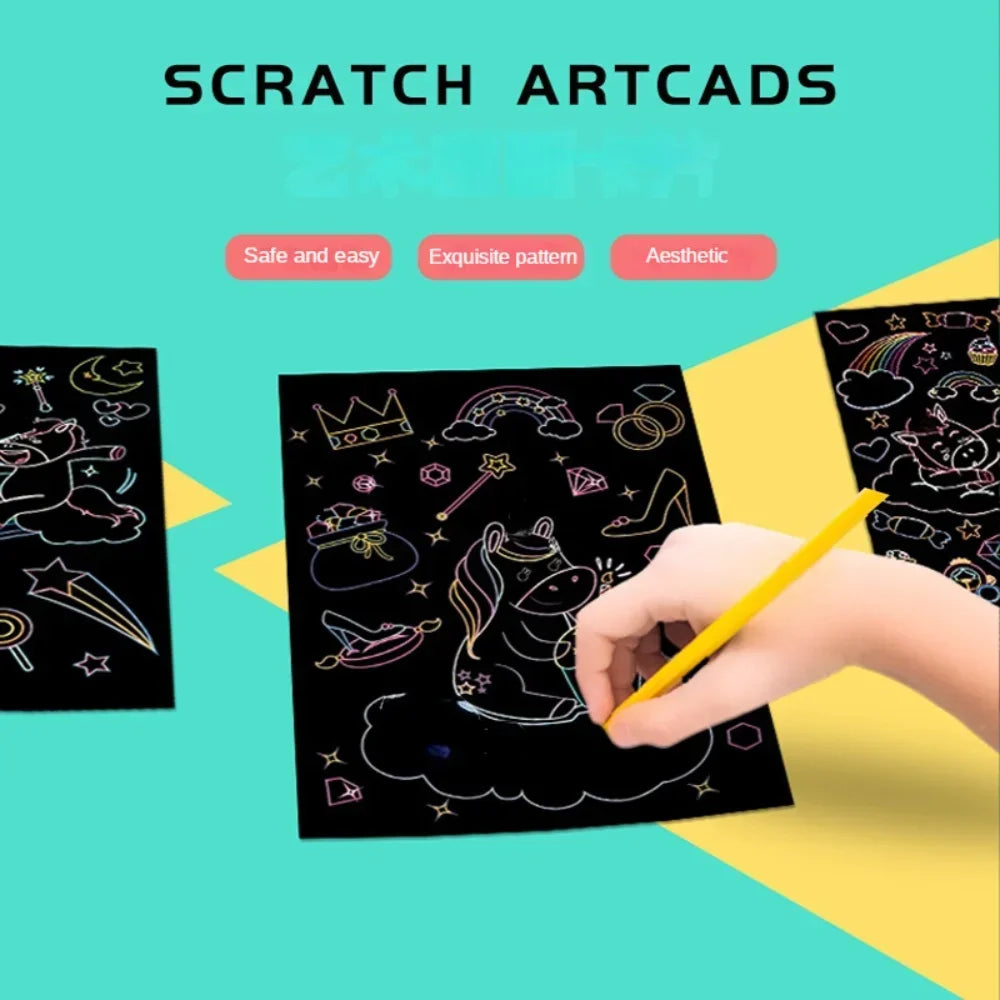 Magic Rainbow Scratch Art DIY Educational Paper Kit