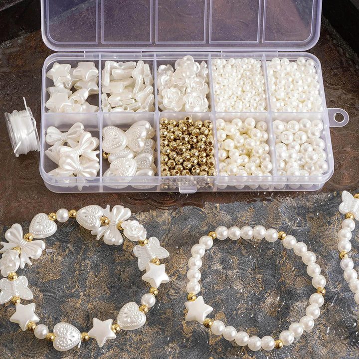 800 Piece Faux Pearl Beading Kit Jewelry Making