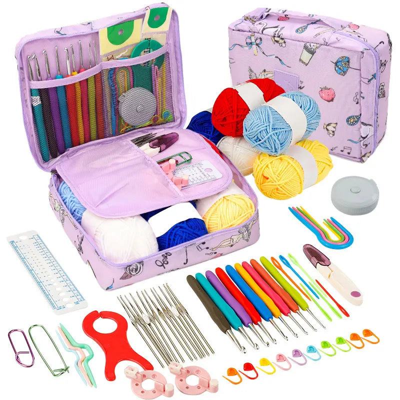 Beginner Crochet Kit with Yarn Hooks Portable