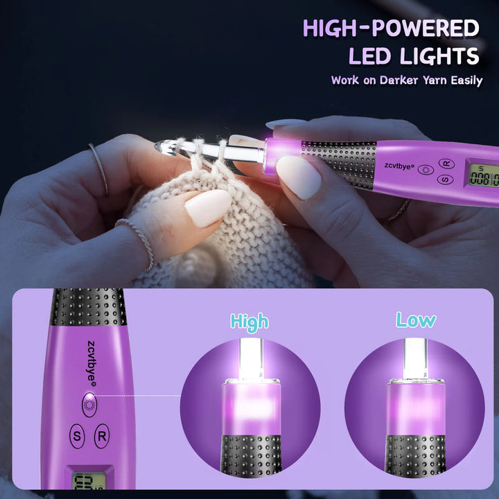 24 Piece Crochet Hook Set with LED Counter