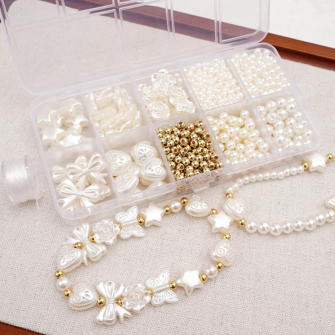 800 Piece Faux Pearl Beading Kit Jewelry Making