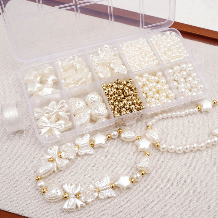 800 Piece Faux Pearl Beading Kit Jewelry Making