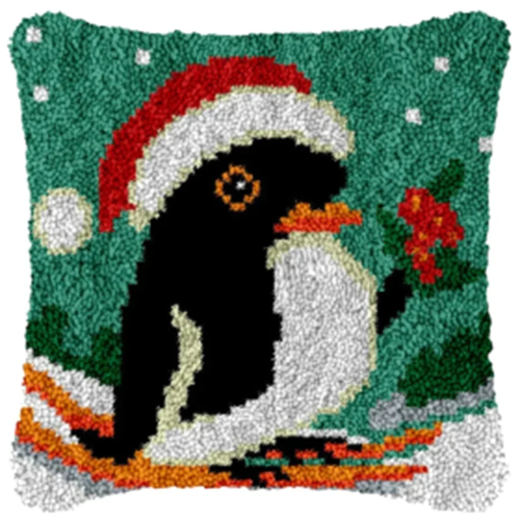 DIY Latch Hook Rug Kits Snowman Santa Claus Hat Embroidery Cushion Pillow Cover