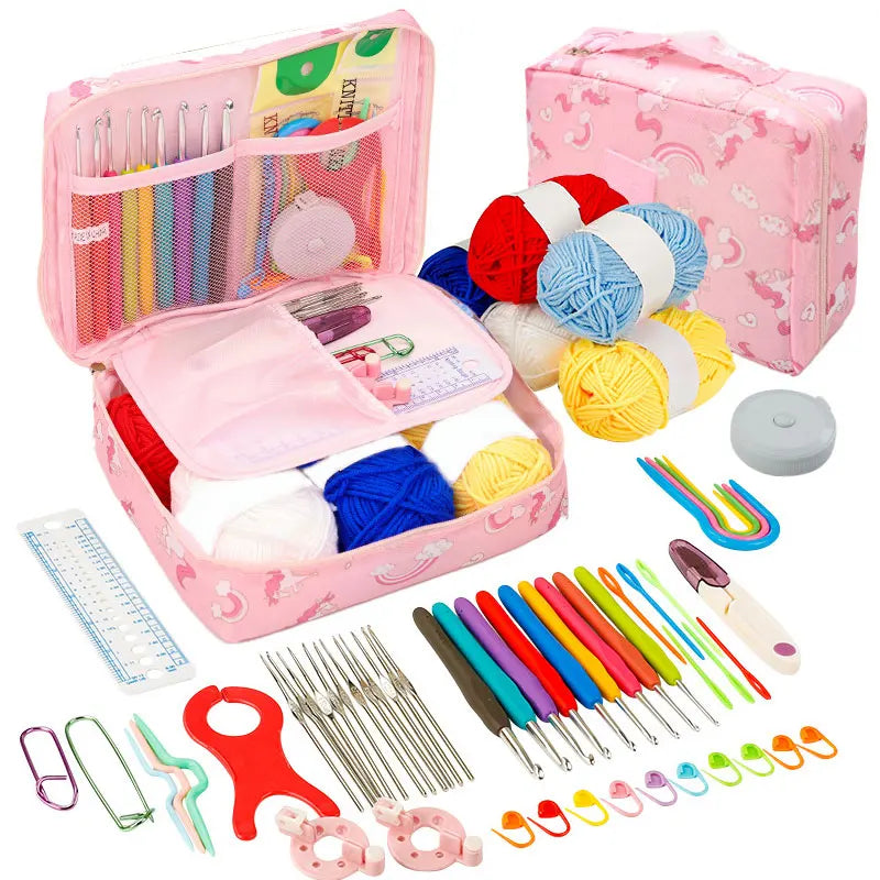 Beginner Crochet Kit with Yarn Hooks Portable