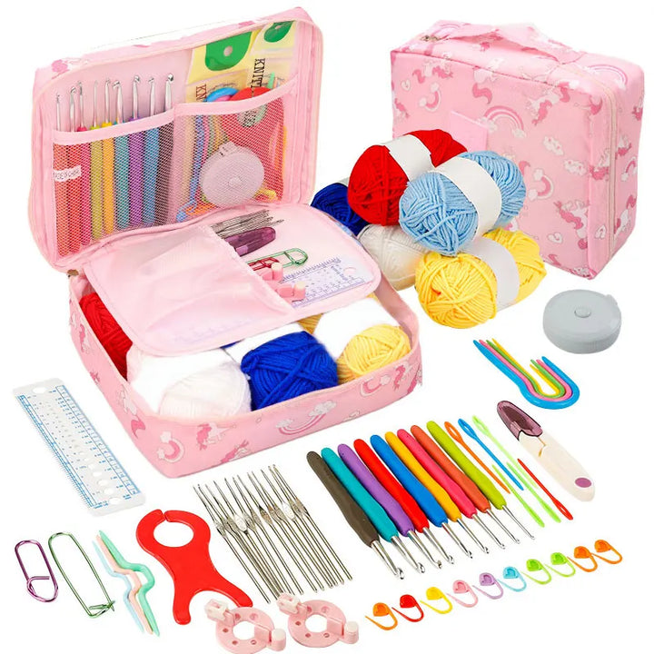 Beginner Crochet Kit with Yarn Hooks Portable