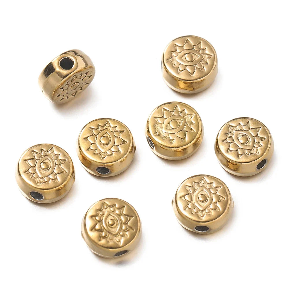 10 Piece Gold Stainless Steel Spacer Beads
