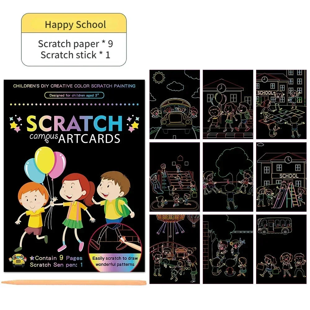 Magic Rainbow Scratch Art DIY Educational Paper Kit