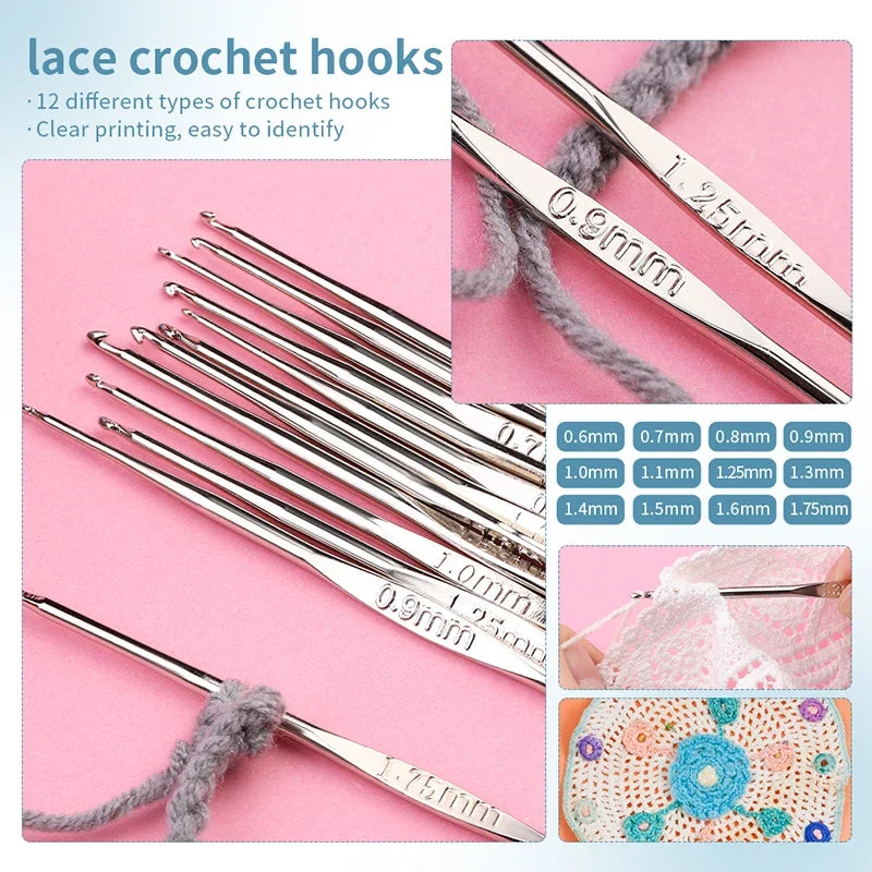 Crochet Hook Set with Needles Markers Bag
