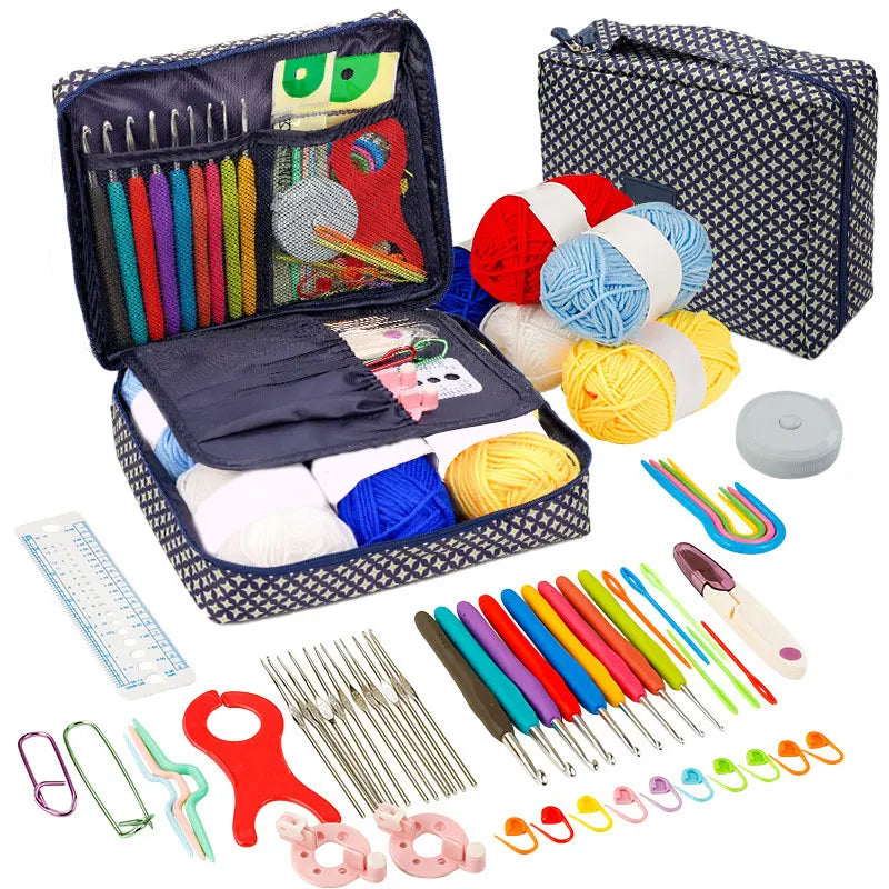 Beginner Crochet Kit with Yarn Hooks Portable