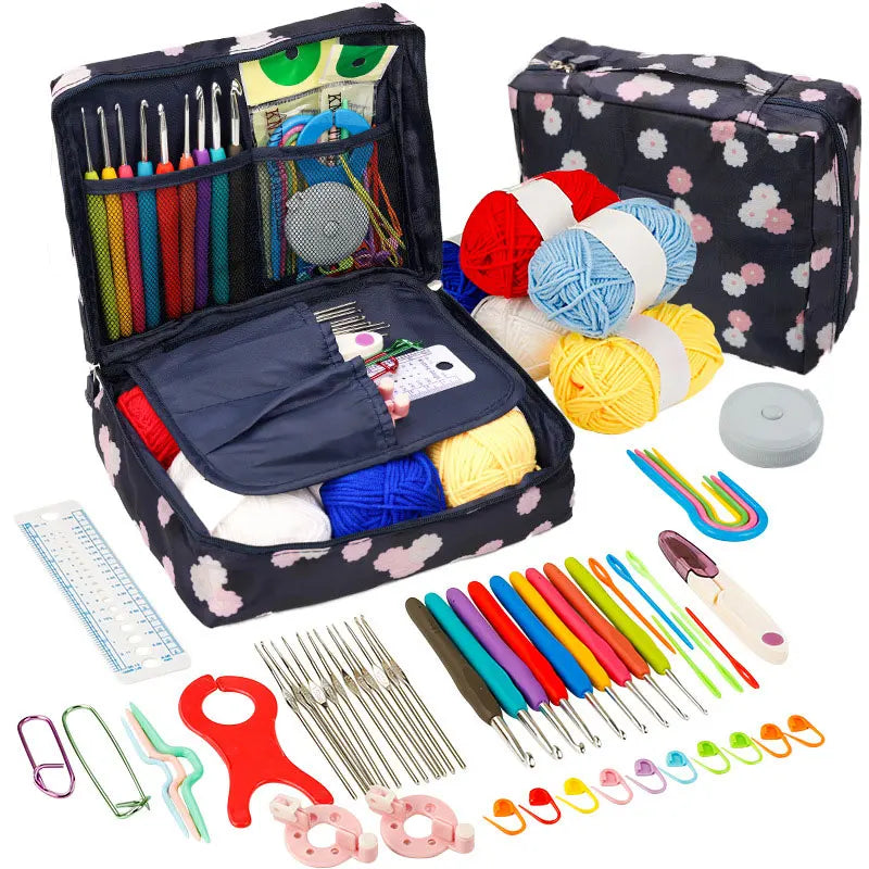 Beginner Crochet Kit with Yarn Hooks Portable