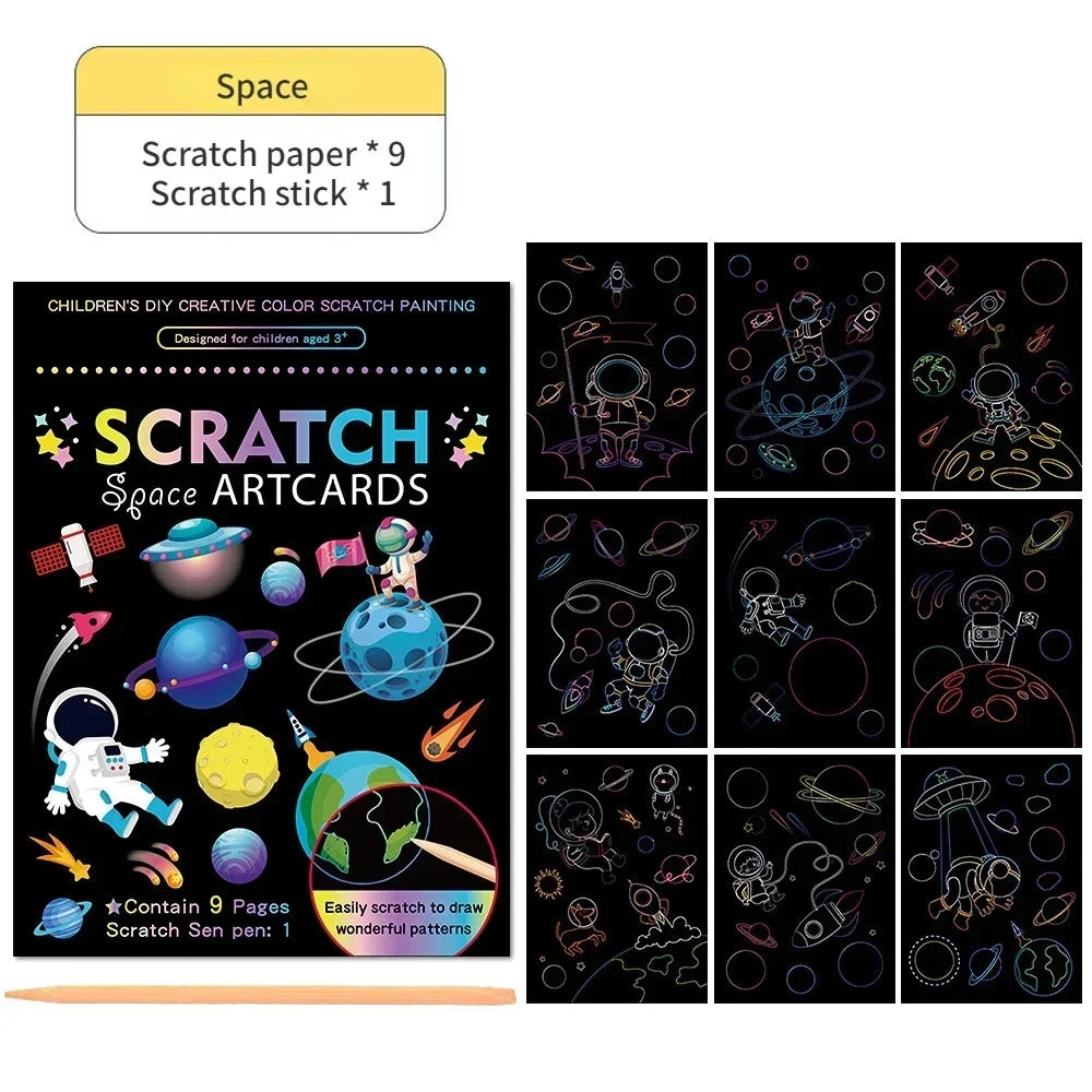 Magic Rainbow Scratch Art DIY Educational Paper Kit