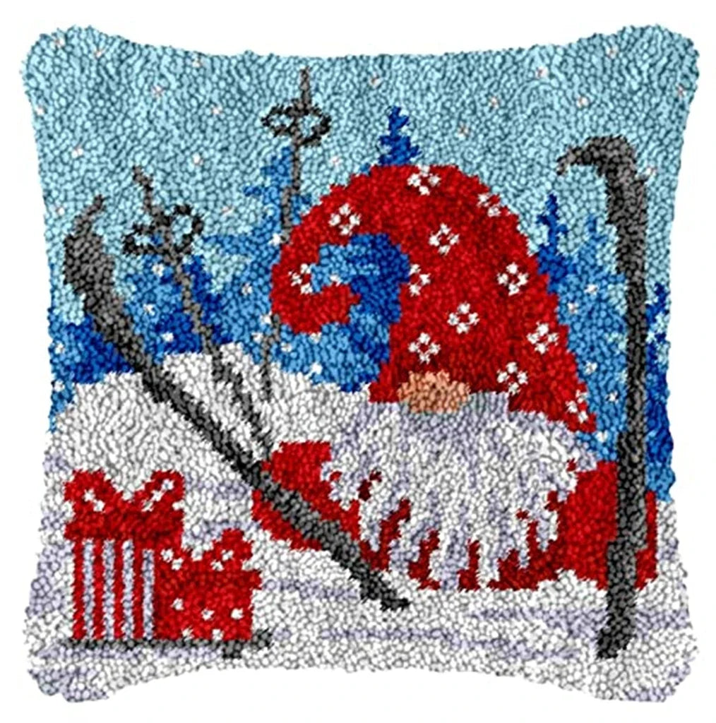 DIY Latch Hook Rug Kits Snowman Santa Claus Hat Embroidery Cushion Pillow Cover