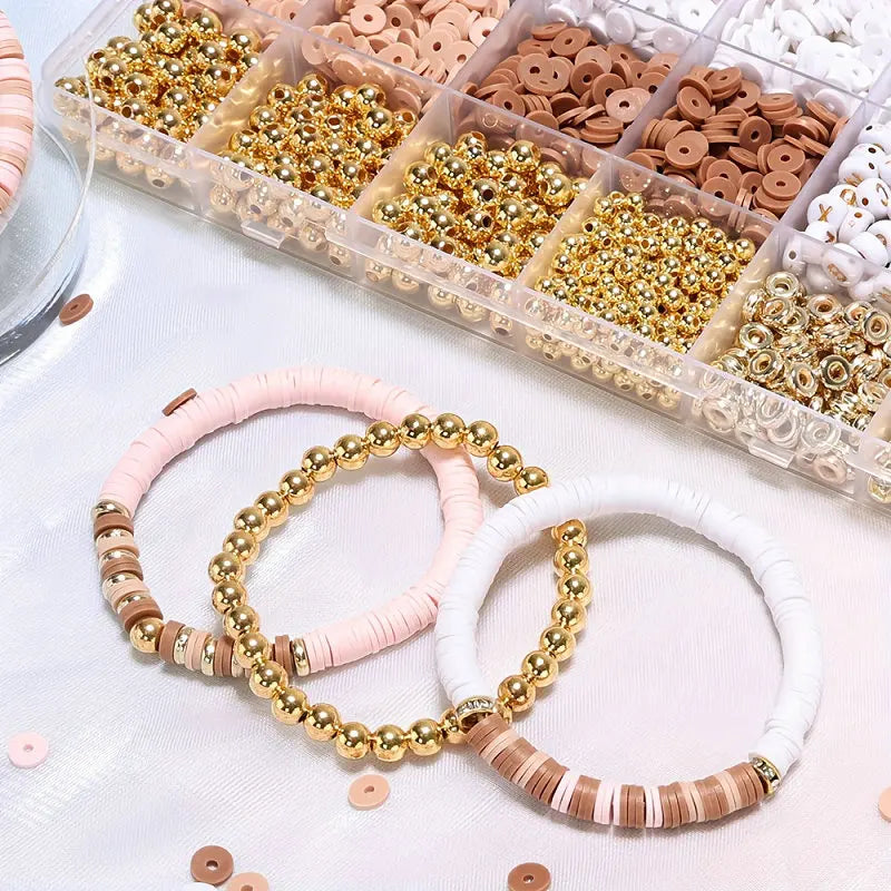 DIY Clay Beads Bracelet Making Kit Golden Letters