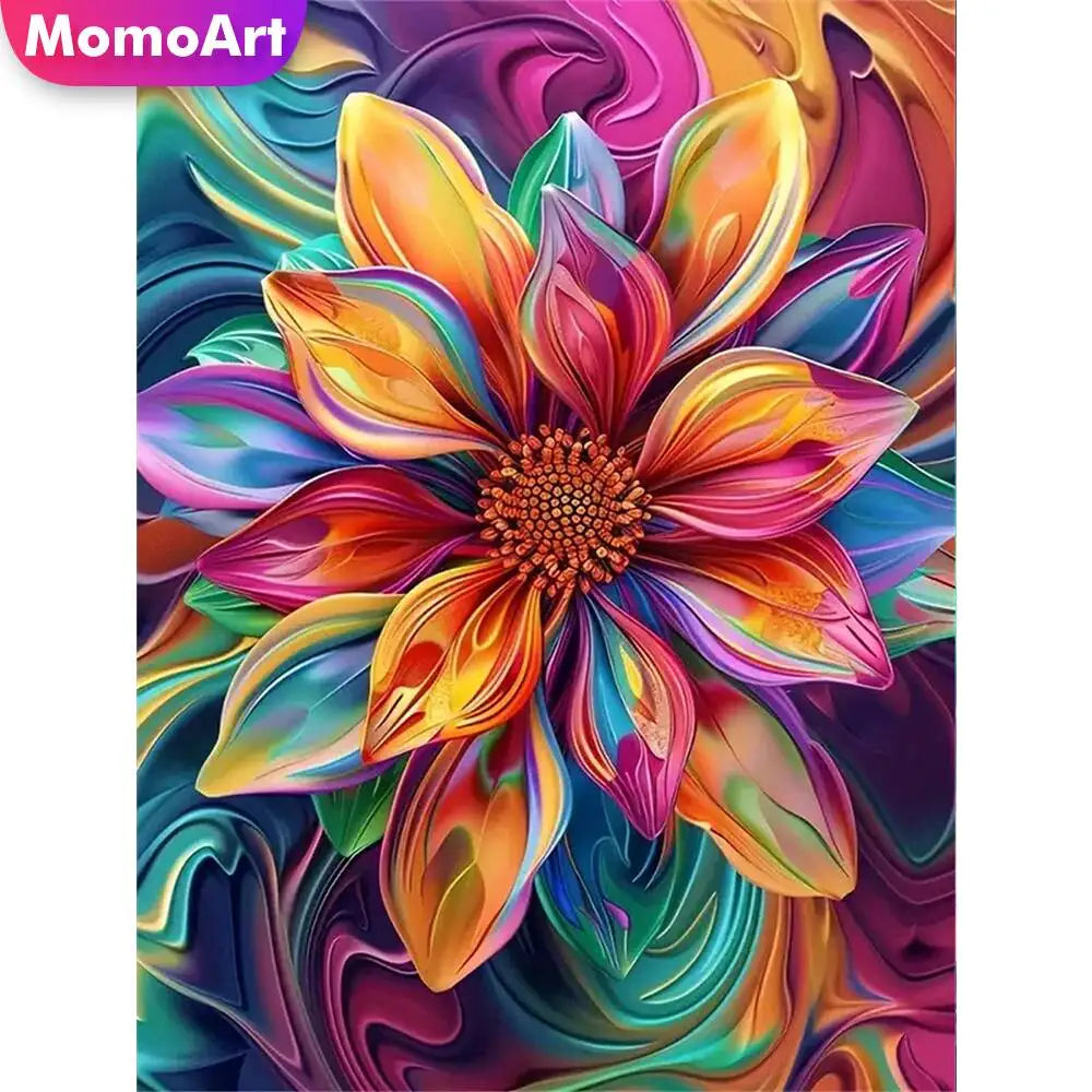 Momoart New Arrival Diamond Mosaic Colorful Flower 5D DIY Diamond Painting Rose Acrylic Craft Supplies Home Decoration