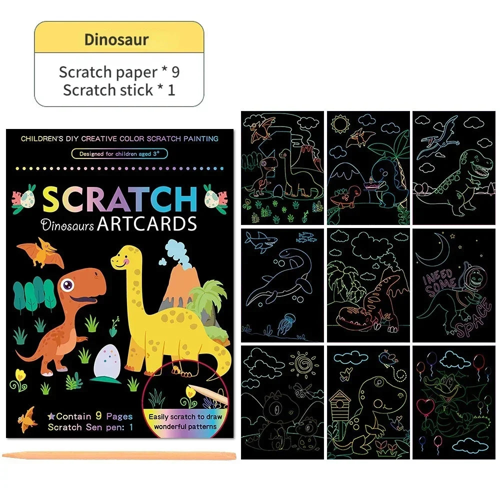 Magic Rainbow Scratch Art DIY Educational Paper Kit
