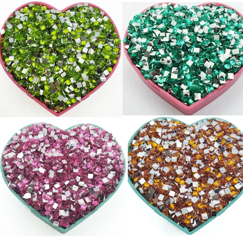 Strawberry 100%Full Square Fairy Dust Stones Carystal,Diamond Painting with Rhinestones, Cross Stitch,Mosaic Embroidery,AB Drill