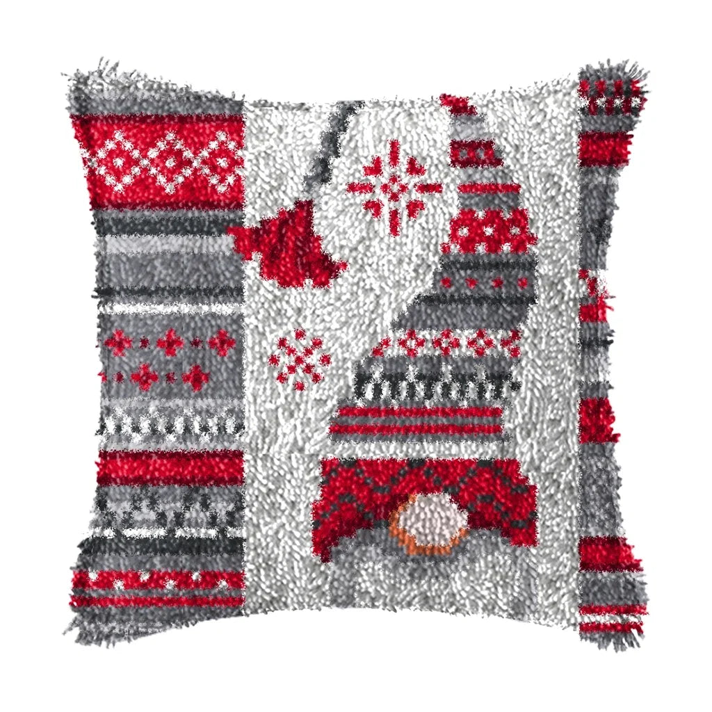 DIY Latch Hook Rug Kits Snowman Santa Claus Hat Embroidery Cushion Pillow Cover
