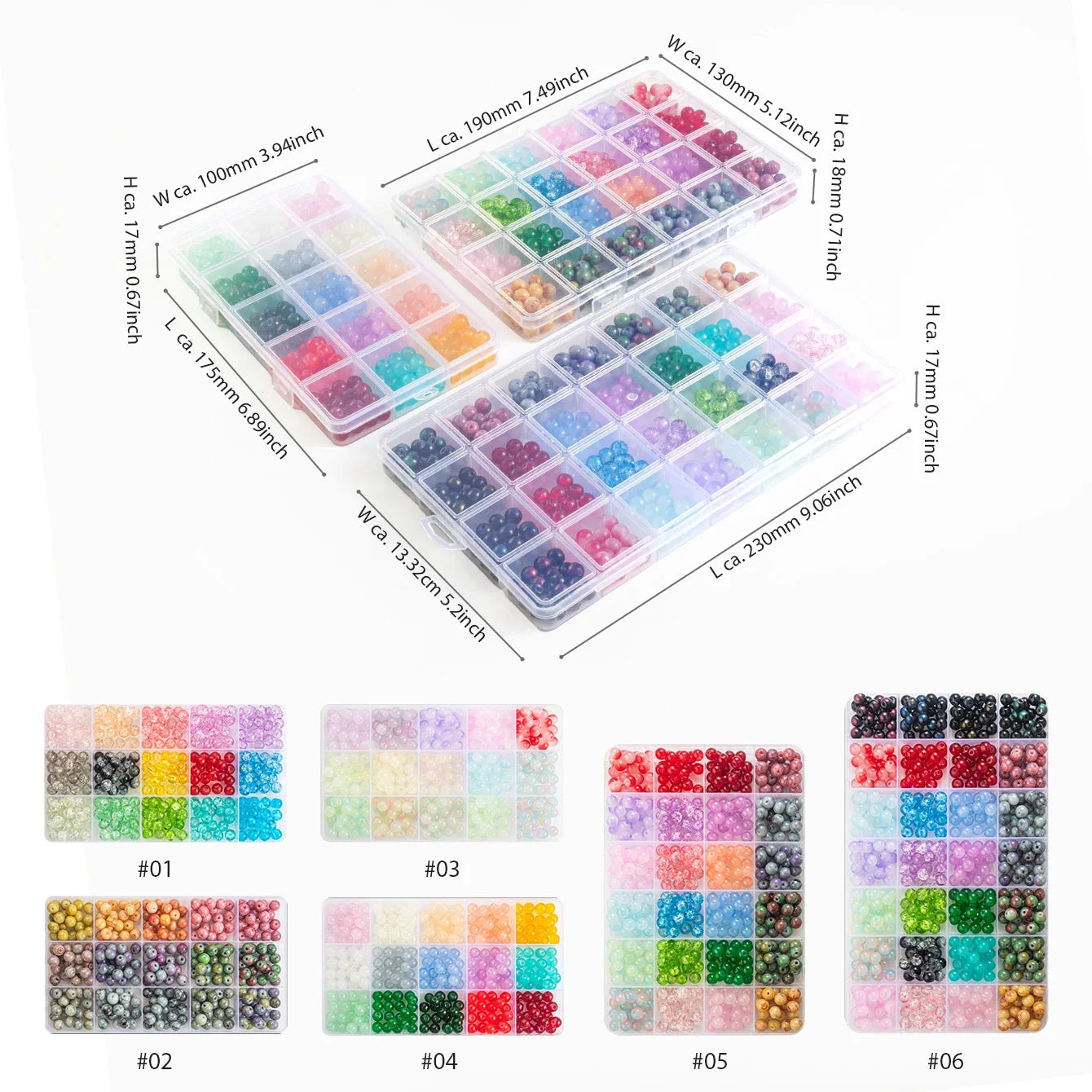 28 Color Glass Beads Bracelet Making Kit