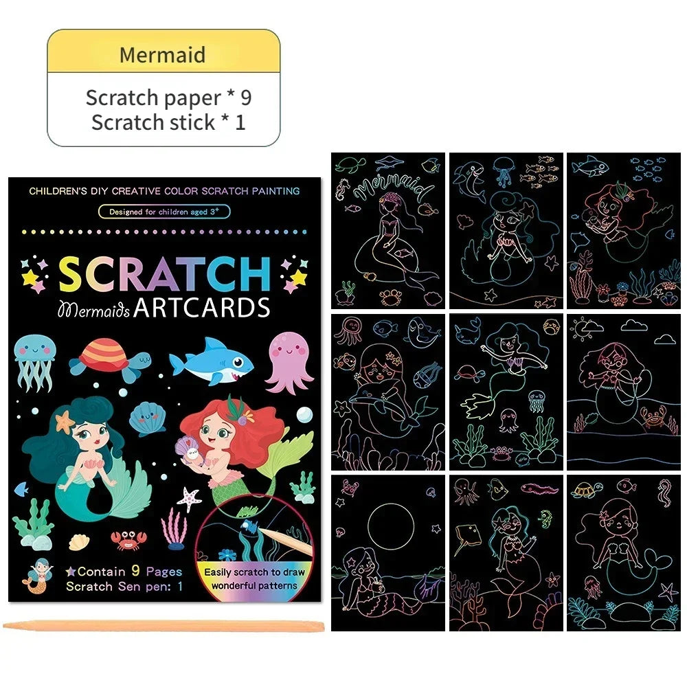 Magic Rainbow Scratch Art DIY Educational Paper Kit