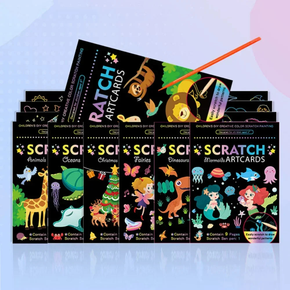 Magic Rainbow Scratch Art DIY Educational Paper Kit