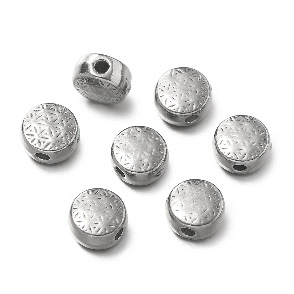 10 Piece Gold Stainless Steel Spacer Beads