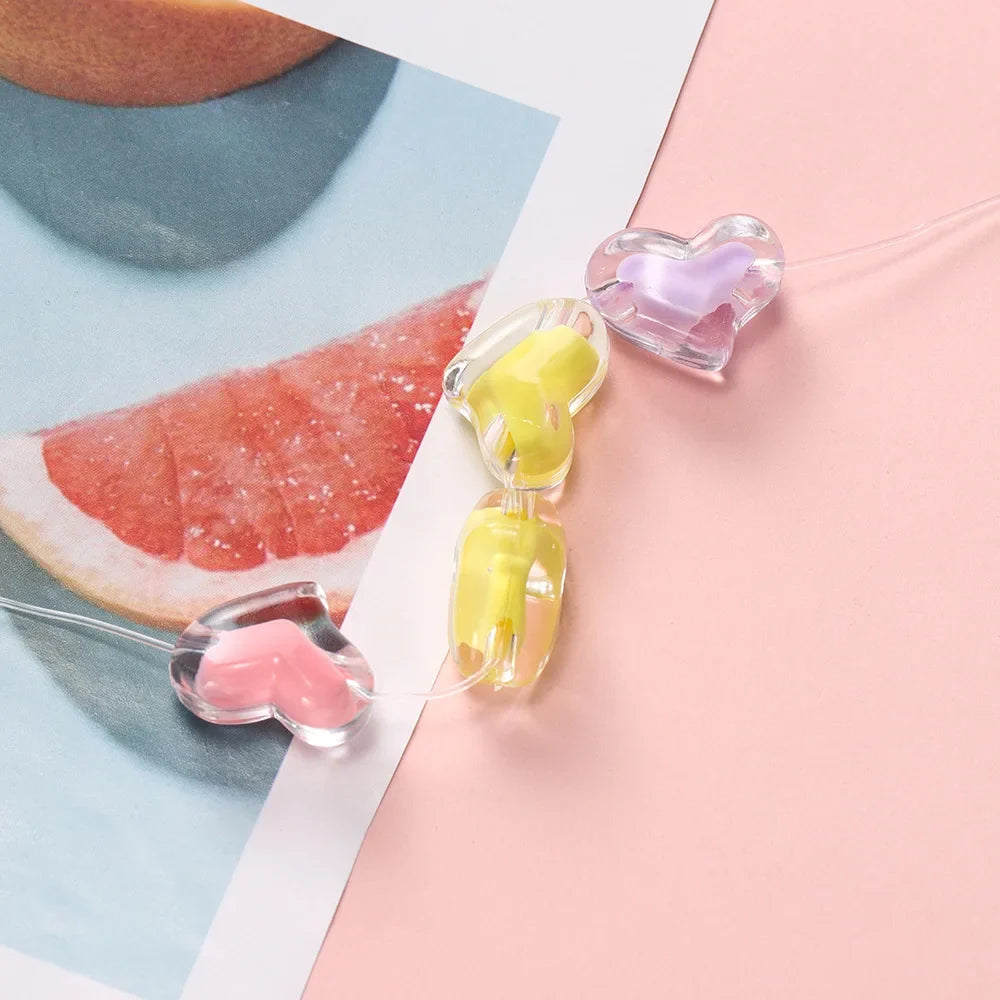 24 Grid Acrylic Beads Kit Heart Star Flower