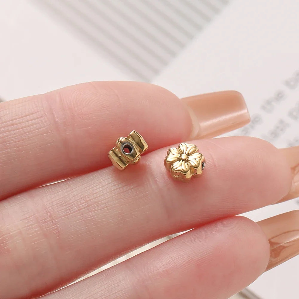 10 Piece Gold Stainless Steel Spacer Beads