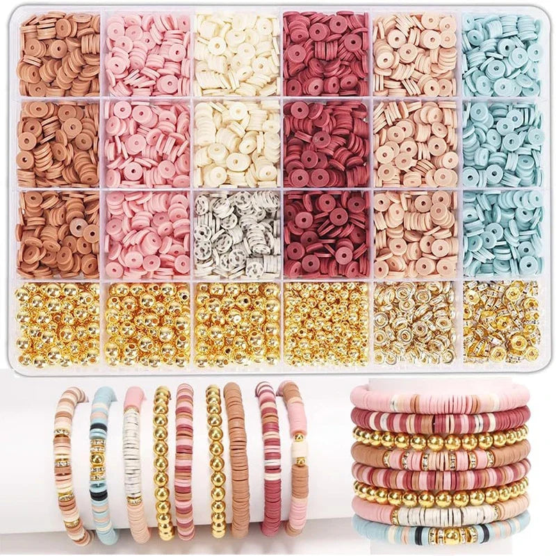 DIY Clay Beads Bracelet Making Kit Golden Letters