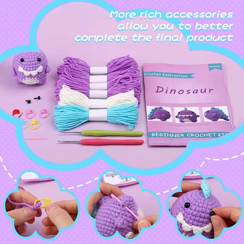 Dinosaur Crochet Doll DIY Complete Kit