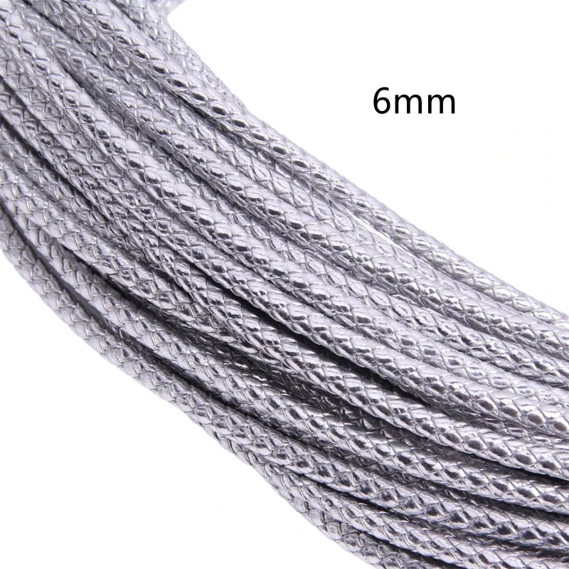 5m 3/4/6mm Braided Leather Cord Rope Strip Thread for DIY Pendant Neck Weaving Bracelet Jewelry Making Supplies Crafts Accessory
