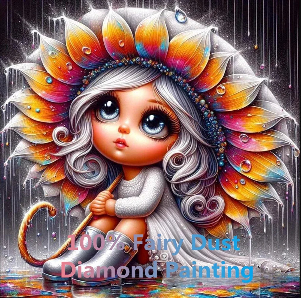Strawberry 100%Full Square Fairy Dust Stones Carystal,Diamond Painting with Rhinestones, Cross Stitch,Mosaic Embroidery,AB Drill